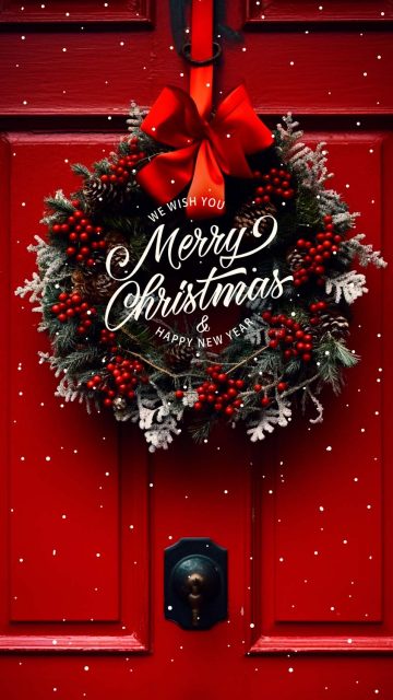 Merry Christmas Happy New Year iPhone Wallpaper