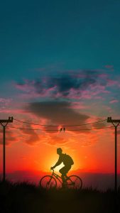 Morning Bicycle ride iPhone Wallpaper