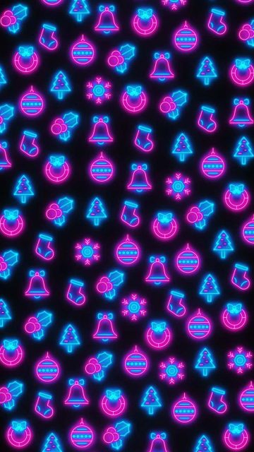 Neon Winter Patterns iPhone Wallpaper