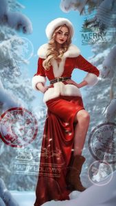 North Pole Girl Merry Christmas iPhone Wallpaper