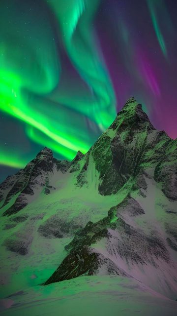 Northern Lights Aurora Mountains iPhone Wallpaper