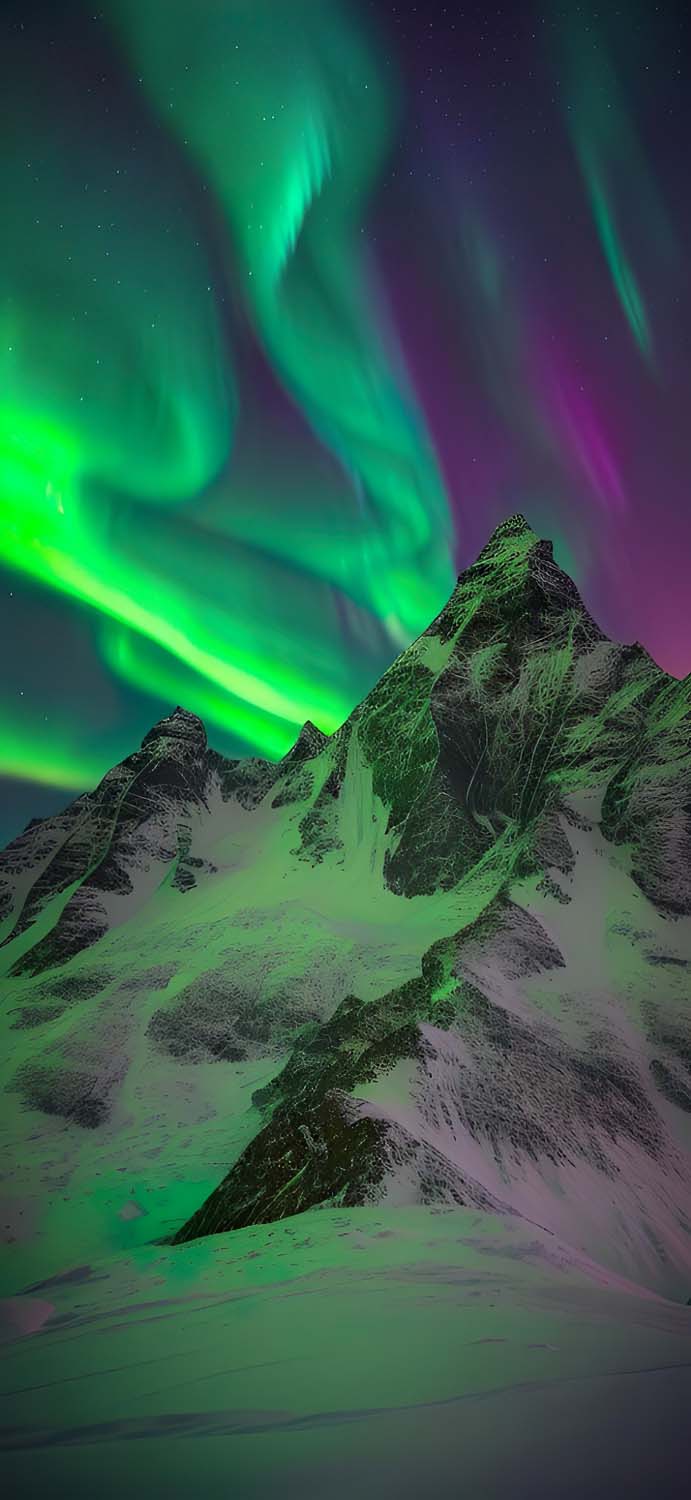 Northern Lights Aurora Mountains iPhone Wallpaper