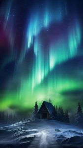 Sky Aurora Lights Winter iPhone Wallpaper