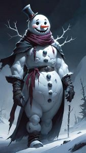 Snowman Walking iPhone Wallpaper