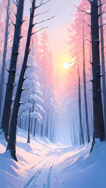 Snowy Forest iPhone Wallpaper