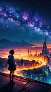 Starry reverie anime scenery iPhone Wallpaper Starry reverie anime scenery iPhone Wallpaper
