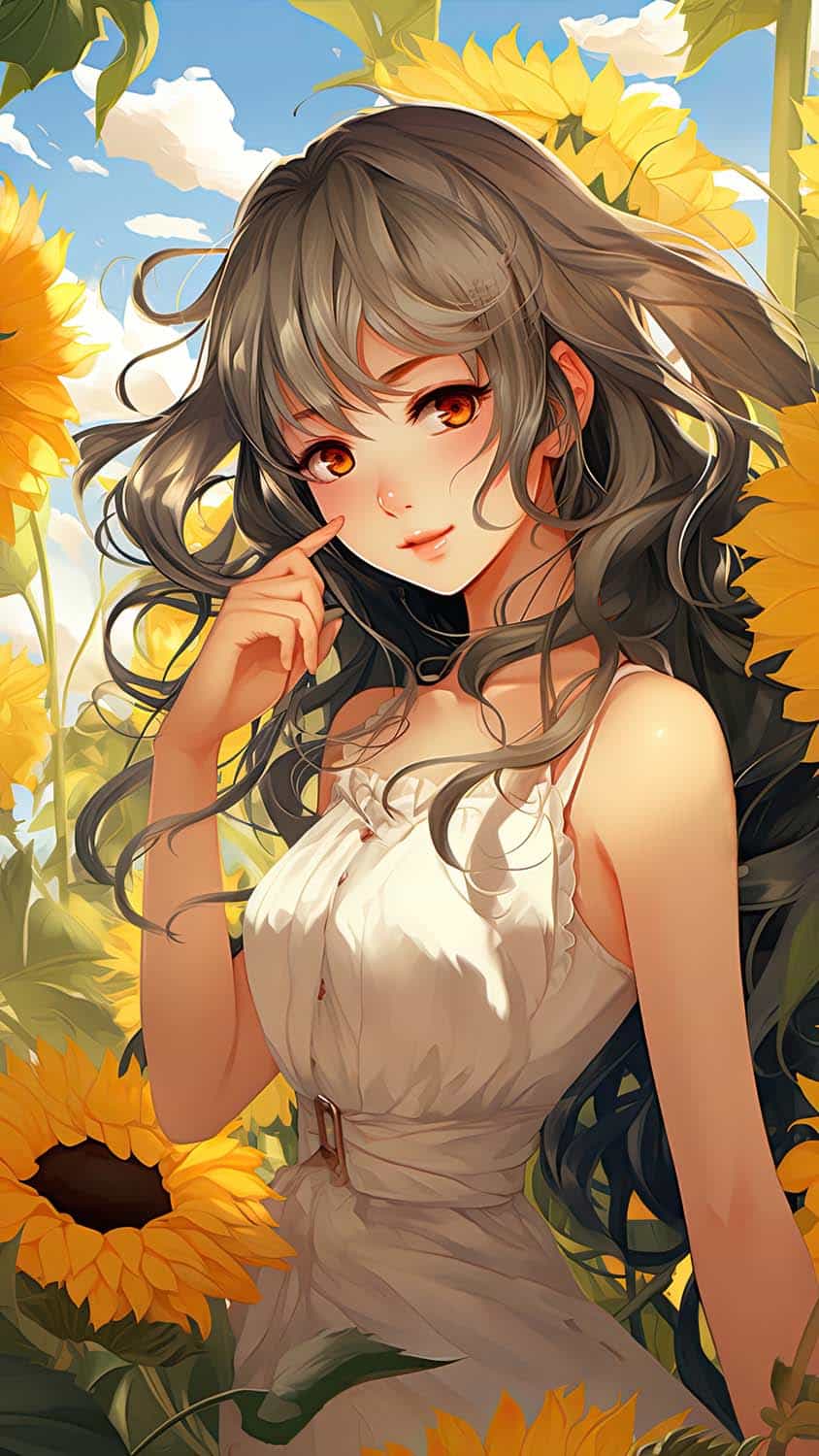 Sunflower Girl iPhone Wallpaper