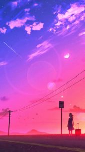 Thoughts in the evening glow waiting iPhone Wallpaper