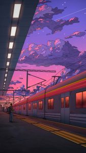 Train Platform iPhone Wallpaper