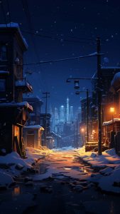 Winter City iPhone Wallpaper