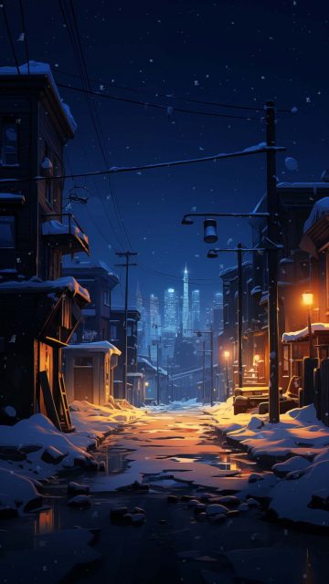 Winter City iPhone Wallpaper