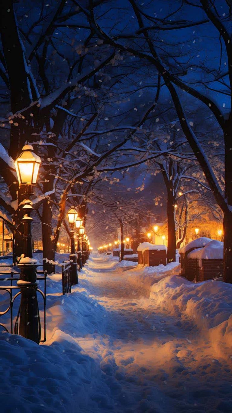 Winter Night Lights - iPhone Wallpapers