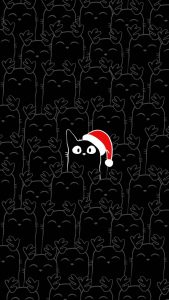 Xmas Cat iPhone Wallpaper