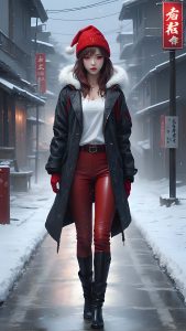 Xmas Girl China iPhone Wallpaper