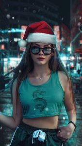 Xmas Girl iPhone Wallpaper