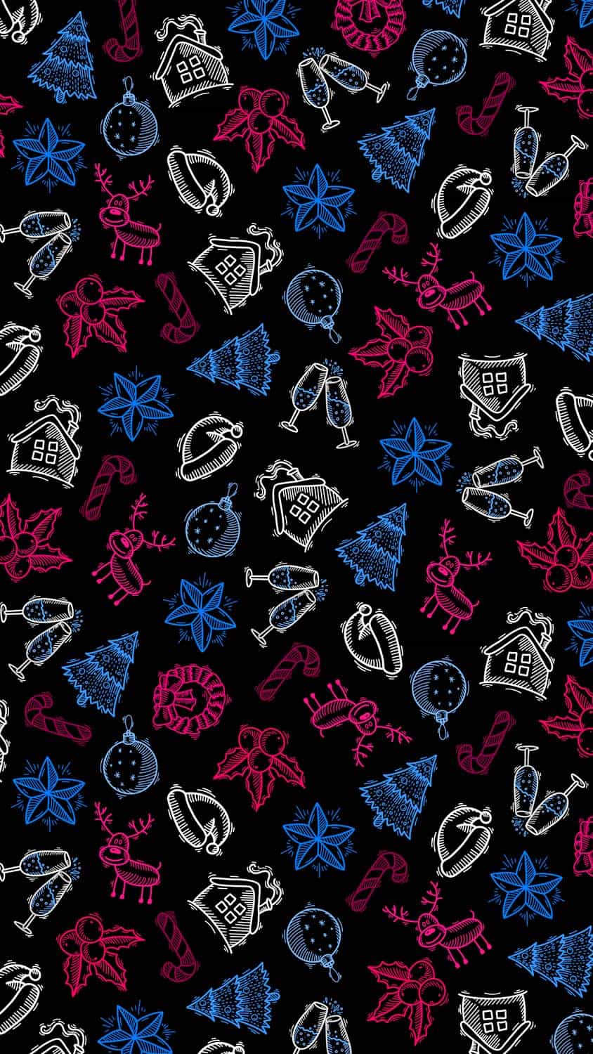 Xmas Patterns HD iPhone Wallpaper