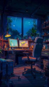 Asthetic Work Station iPhone Wallpapers