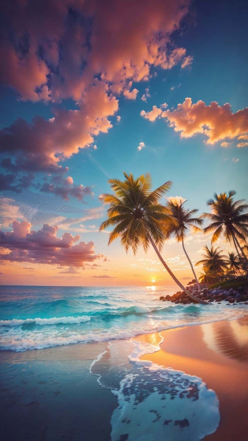 Beach Sunset Horizon Vibes iPhone Wallpaper