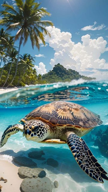 Beach Turtle iPhone Wallpapers