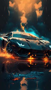 Black Lambo iPhone Wallpaper