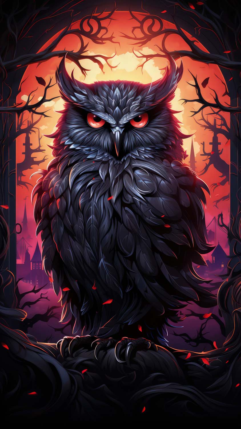 Black Owl iPhone Wallpaper