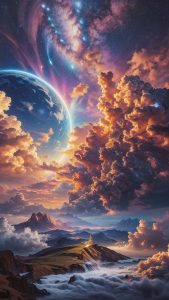 Cloudy Starry Sky iPhone Wallpaper