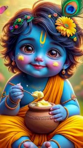 Cute Shree Krishna iPhone Wallpaper