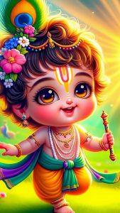 Cute little Krishna iPhone Wallpaper