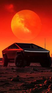 Cybertruck on Mars iPhone Wallpaper