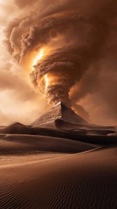 Desert Tornado over Pyramid iPhone Wallpapers