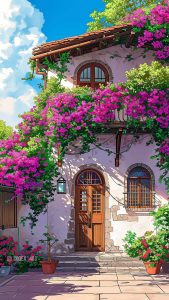 Floral House iPhone Wallpapers