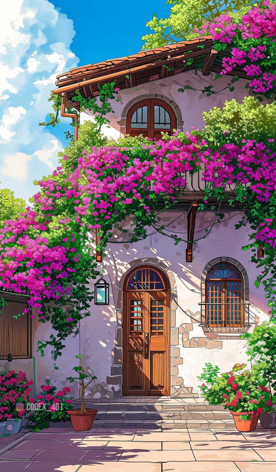 Floral House iPhone Wallpapers