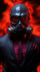 Gas Mask Man iPhone Wallpaper