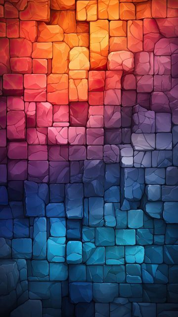 Gradient Colours Blocks iPhone Wallpaper