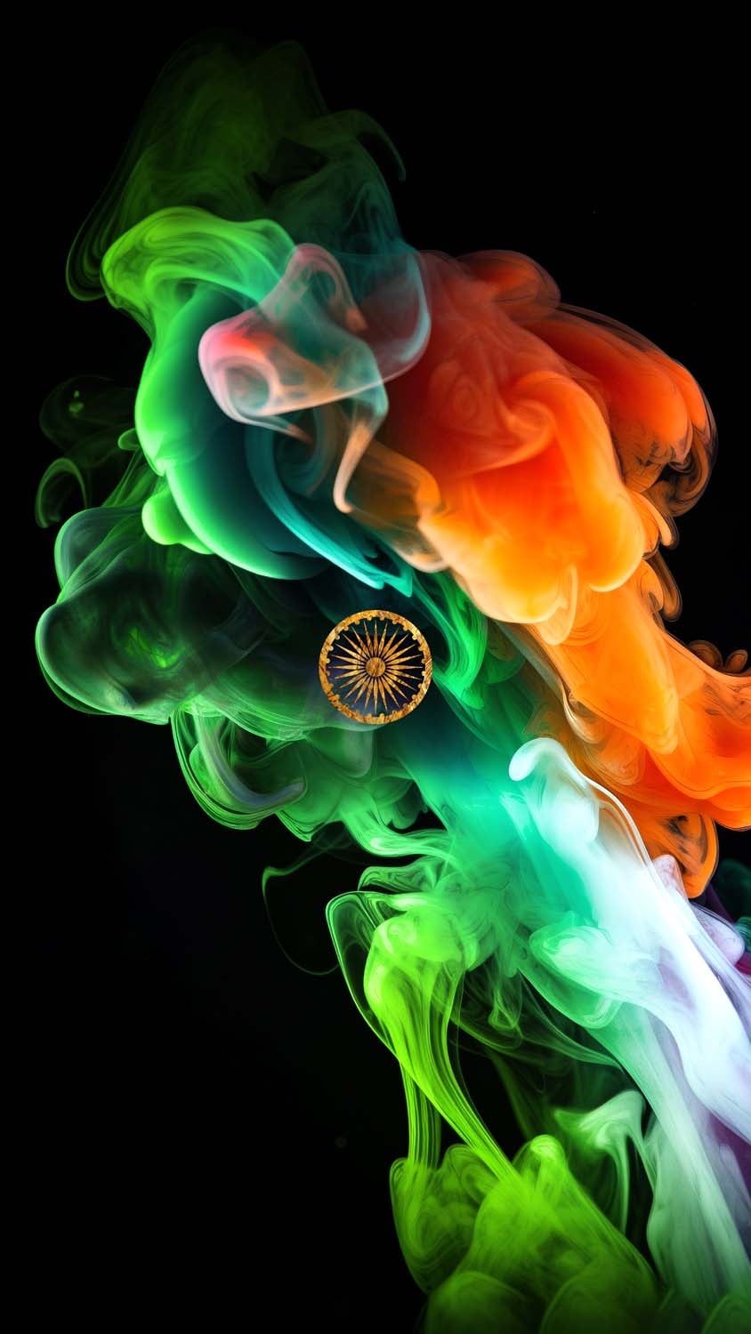 Indian Flag Smoke Art iPhone Wallpaper