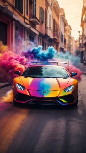 Lamborghini Colorful Smoke iPhone Wallpapers