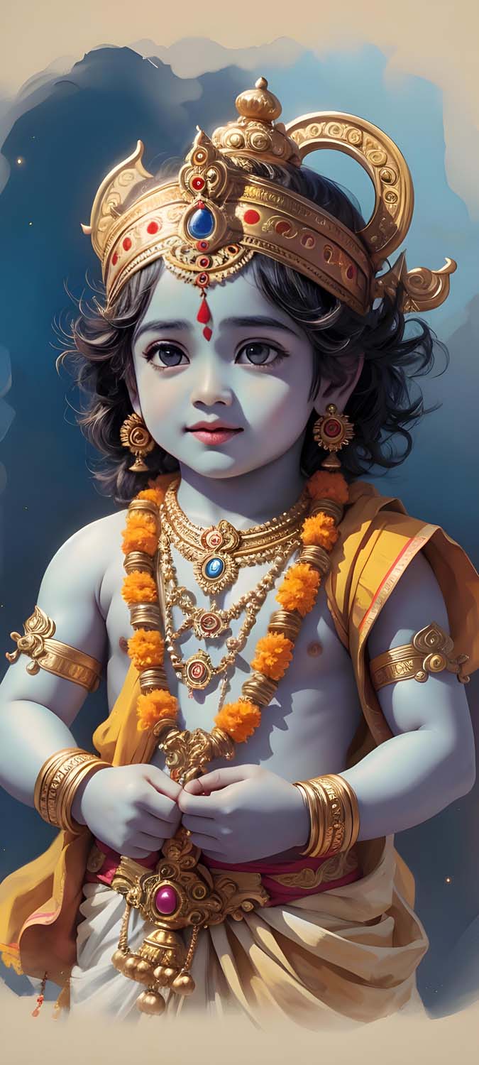 Little Krishna iPhone Wallpaper