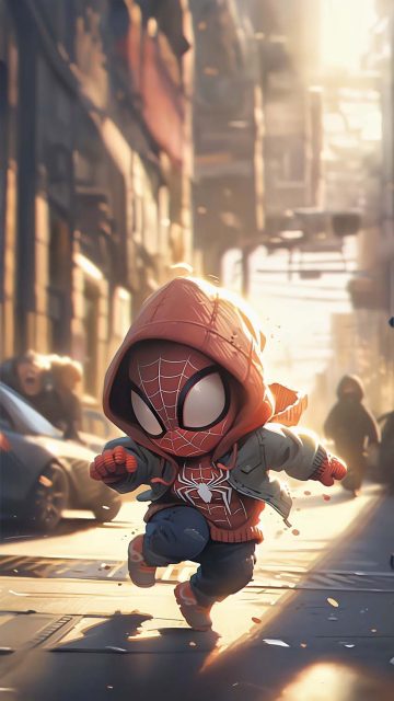 Little Spiderman iPhone Wallpaper