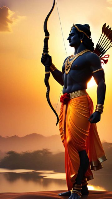 Lord Rama with Bow iPhone Wallpaper