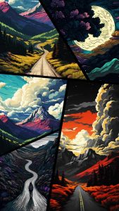 Nature Scene Collage View iPhone Wallpaper