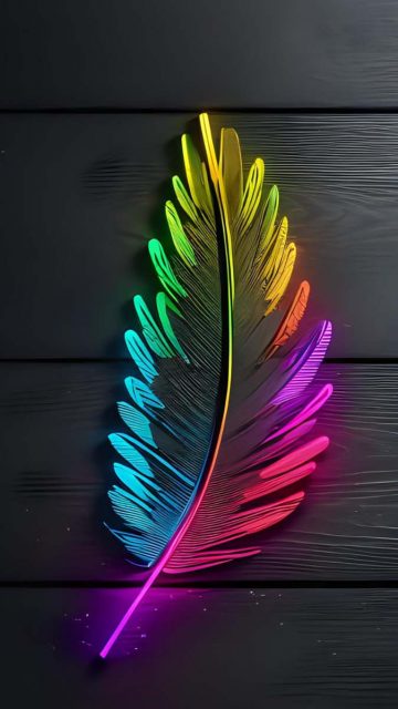 Neon Feather iPhone Wallpapers