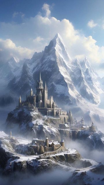 Snow Mountain Castle iPhone Wallpaper