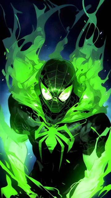 Spiderman Green Powers iPhone Wallpaper