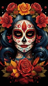 Sugar Skull Girl iPhone Wallpaper