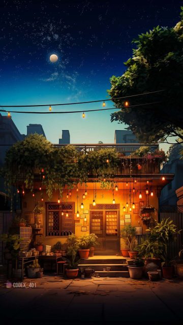 Tiny House Hanging Lights iPhone Wallpapers