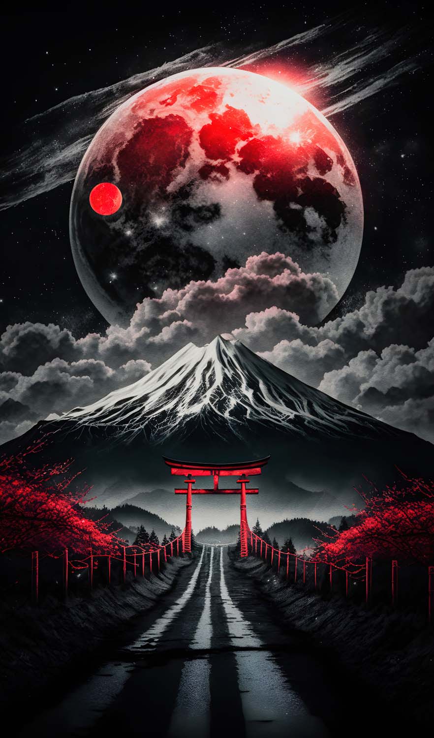 Torii Moon iPhone Wallpaper