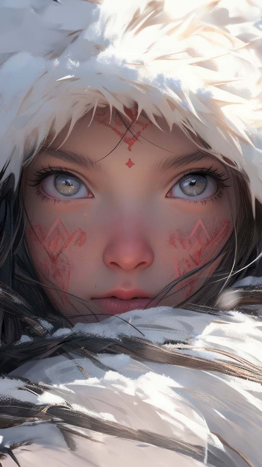 Tribe girl of north iPhone Wallpaper
