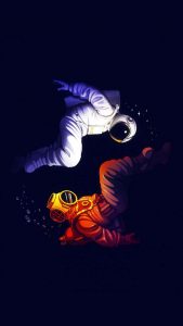 Underwater vs Under Space iPhone Wallpaper