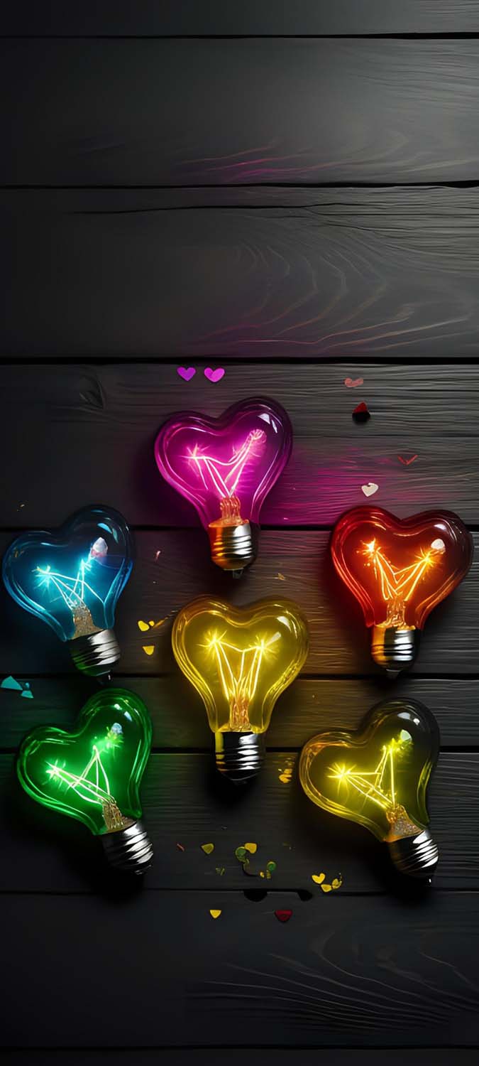 Valentines Love Bulbs iPhone Wallpaper