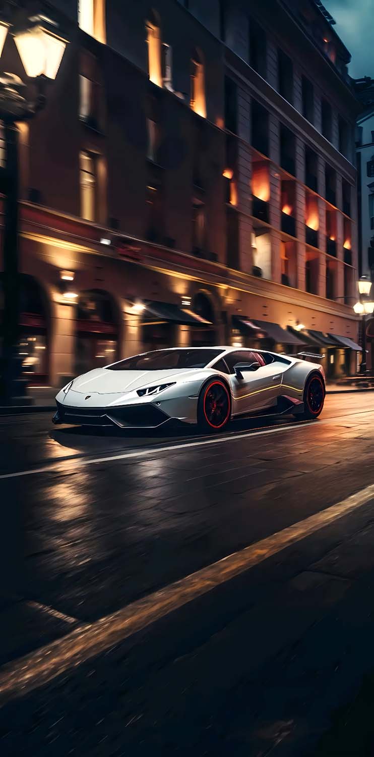 White Lambo iPhone Wallpapers